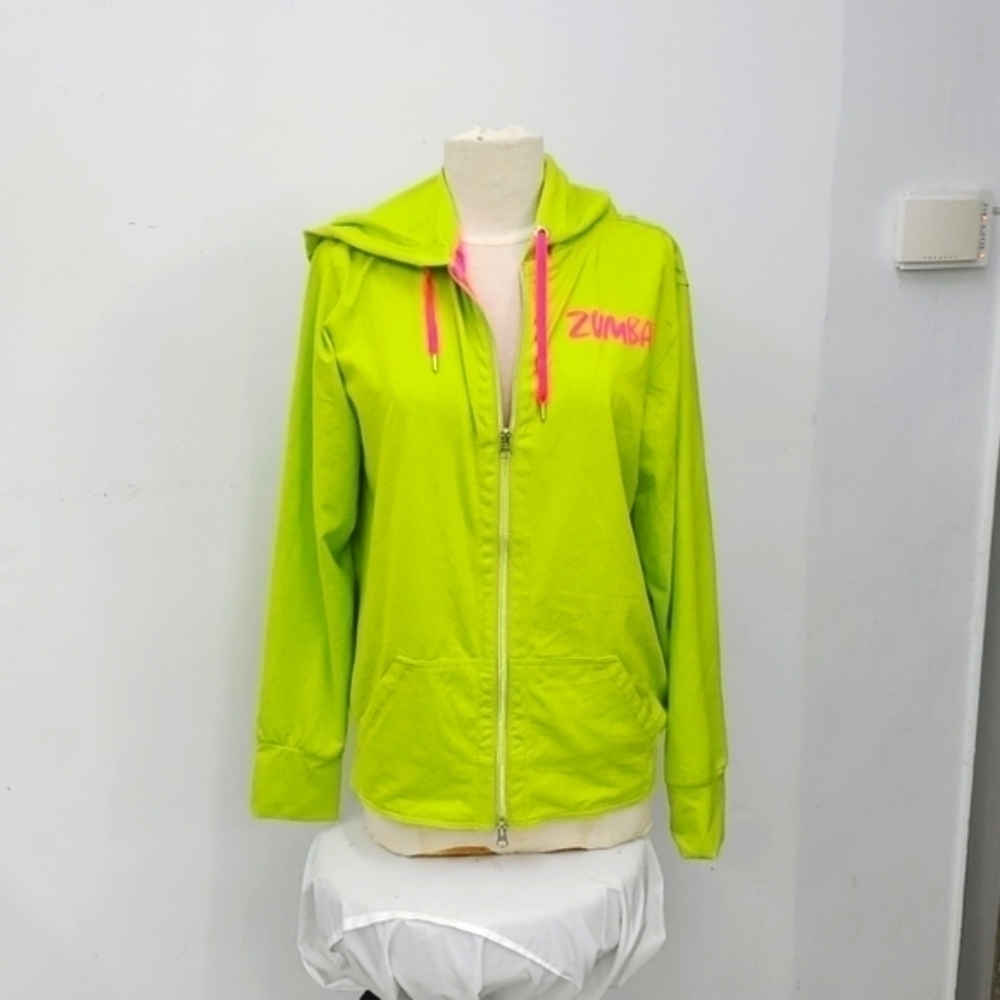 Zumba Fitness Lime Green Jacket with Pink Accents